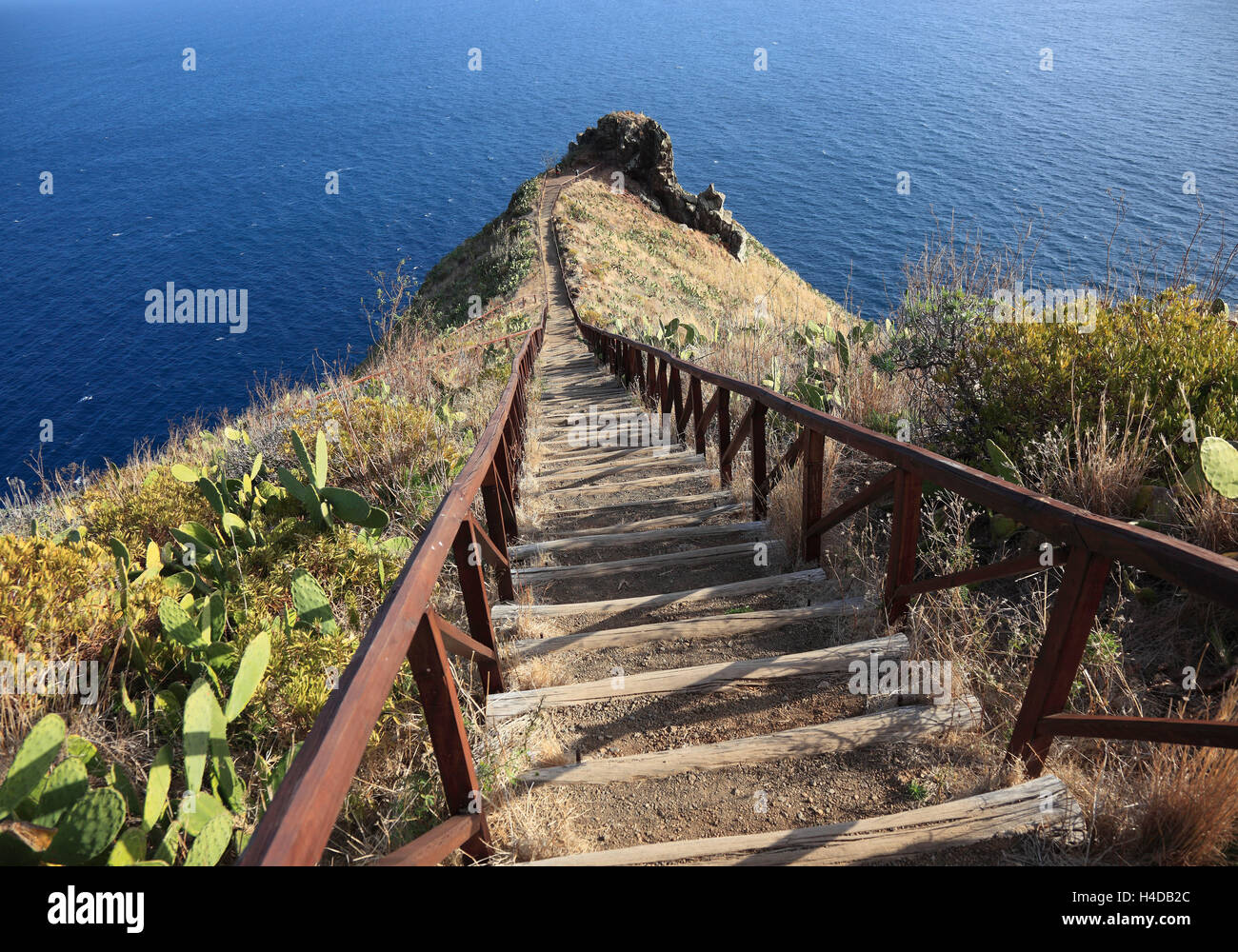 Île de Madère, à la cape avec Garajau Canico, près de la mer, des escaliers Banque D'Images