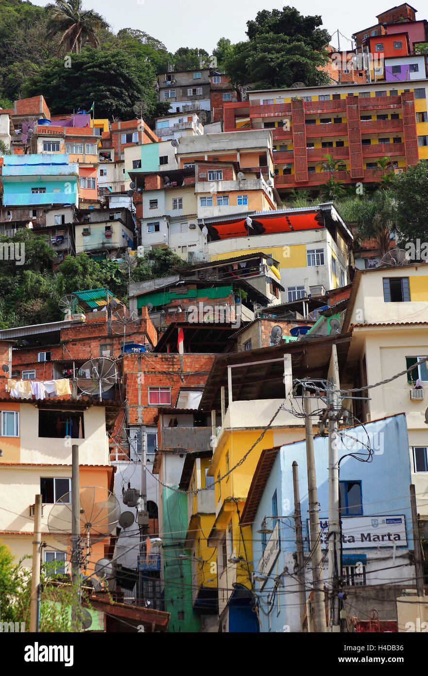 Favela Santa Marta, Rio de Janeiro, Brésil Banque D'Images