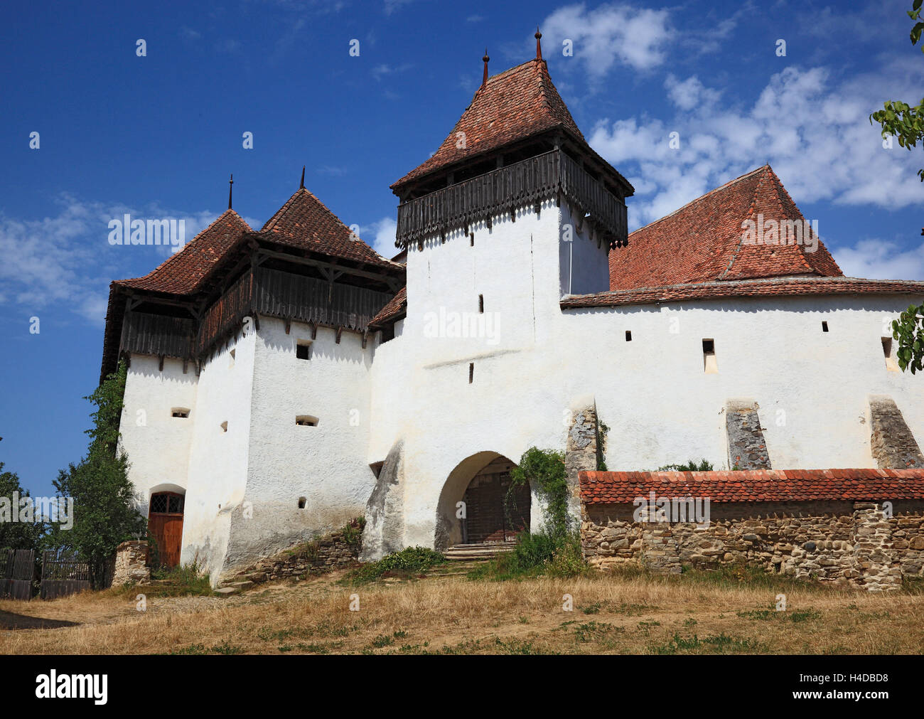 Le patrimoine culturel mondial de l'église château Viscri (en allemand) Weißkirch, Transylvanie, Roumanie, Banque D'Images
