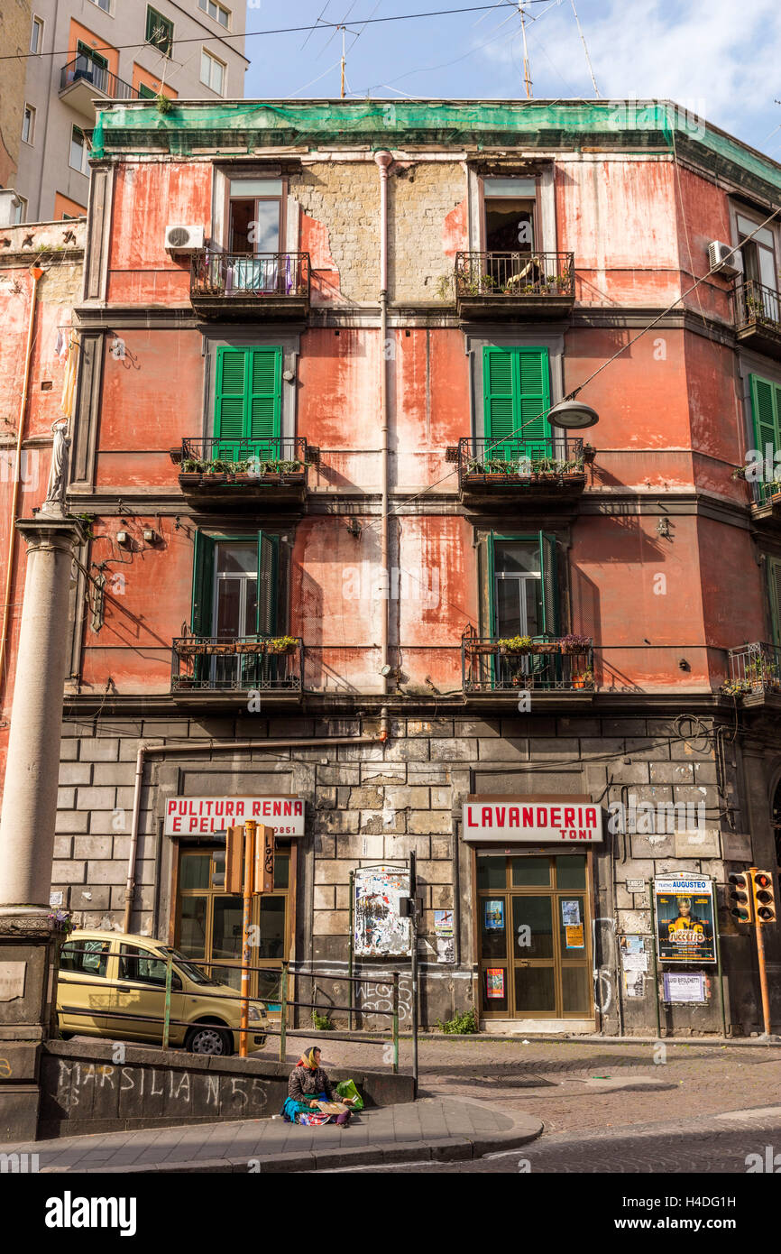 Mendiant, rues scène, Naples, Italie, Kampanien, Banque D'Images