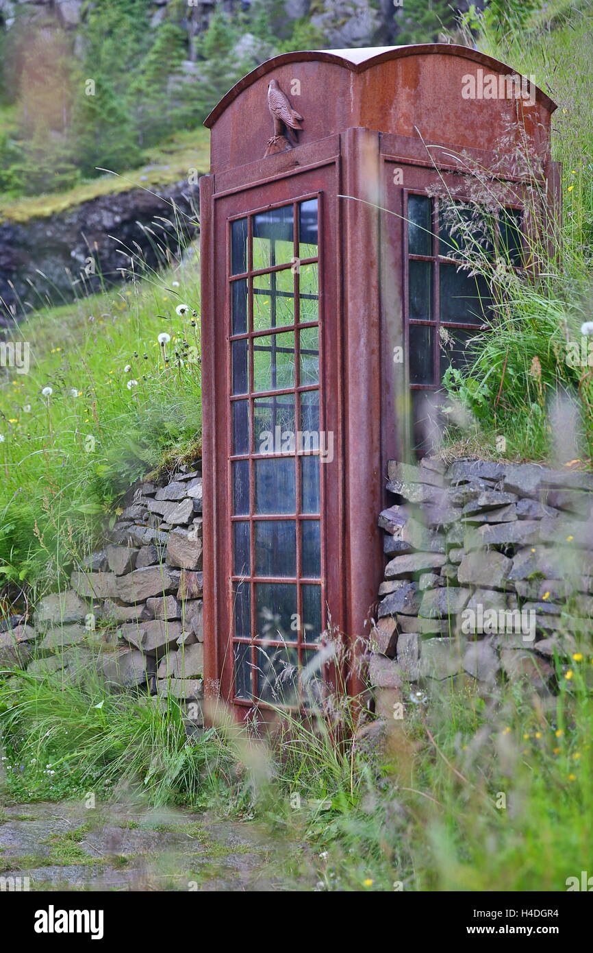 Phonebox herbeux Banque D'Images