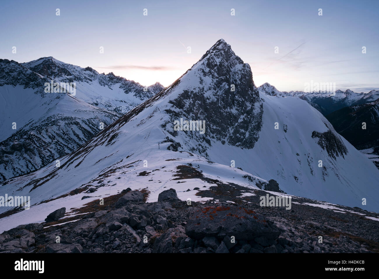 Falschkogel dans les Alpes de Lechtal, Tyrol, Autriche Banque D'Images Falschkogel dans les Alpes de Lechtal, Tyrol, Autriche Banque D'Images