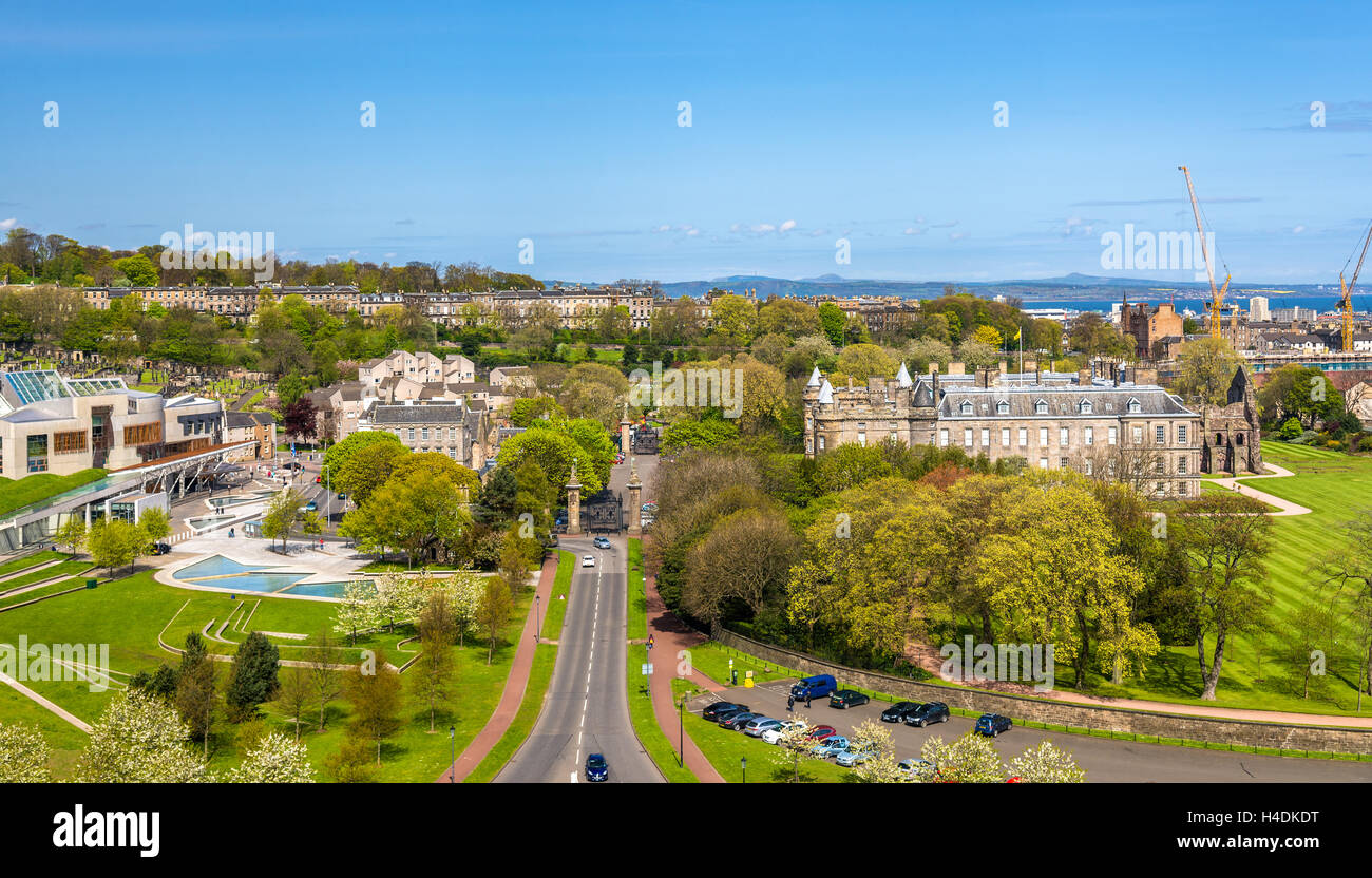 Vue sur le palais de Holyroodhouse à Edimbourg Banque D'Images