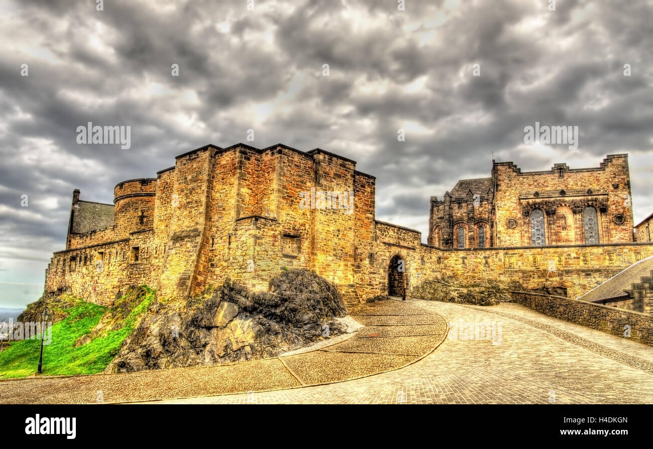 Sur le territoire de Château d'Edimbourg, Ecosse Banque D'Images