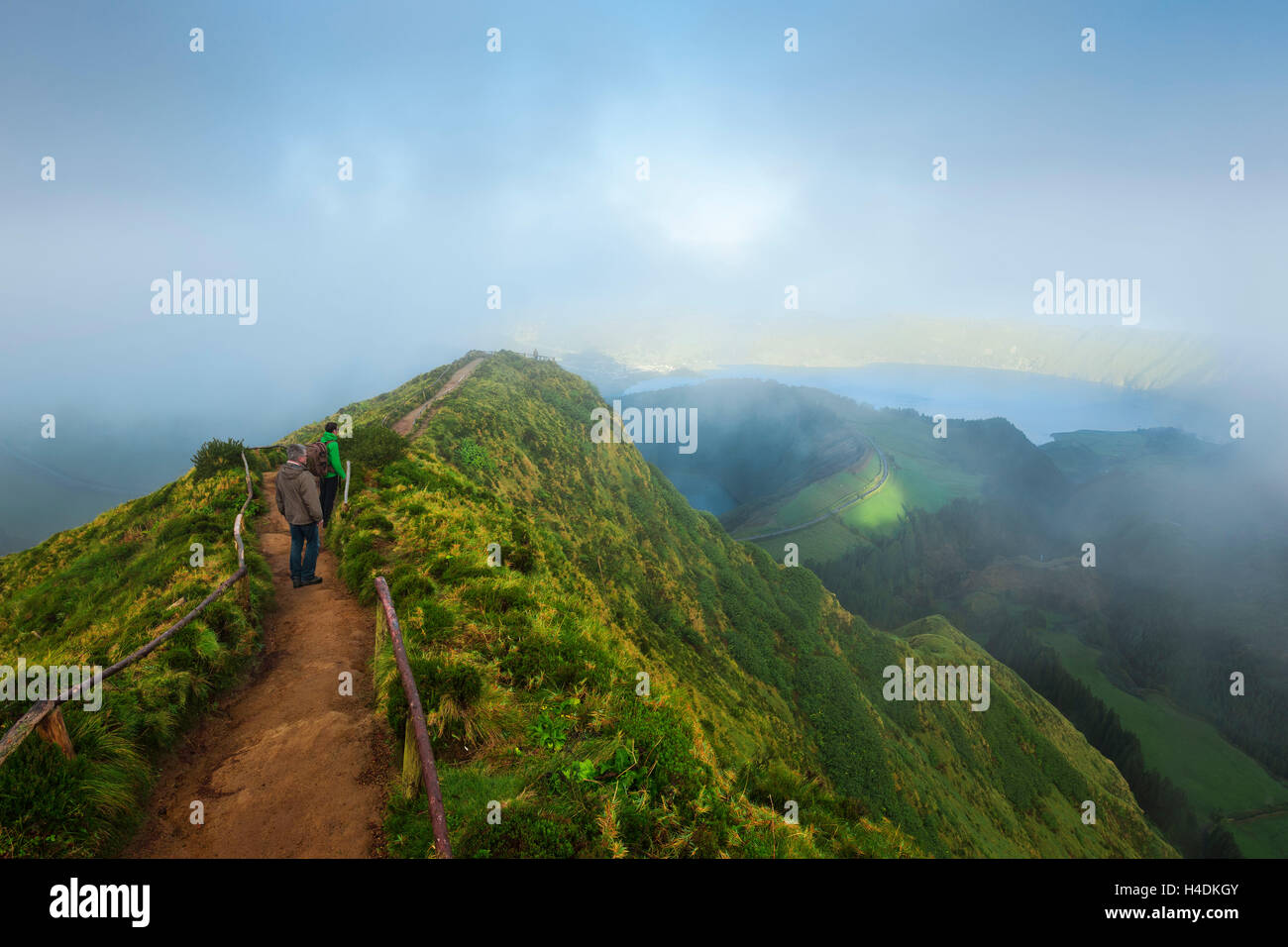 Lookout sur Sete Cidades, Sao Miguel, Açores, Portugal Banque D'Images