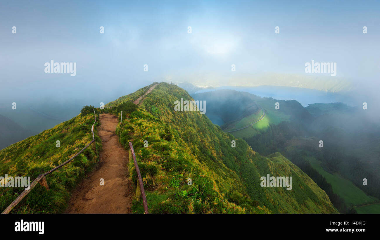 Lookout sur Sete Cidades, Sao Miguel, Açores, Portugal Banque D'Images