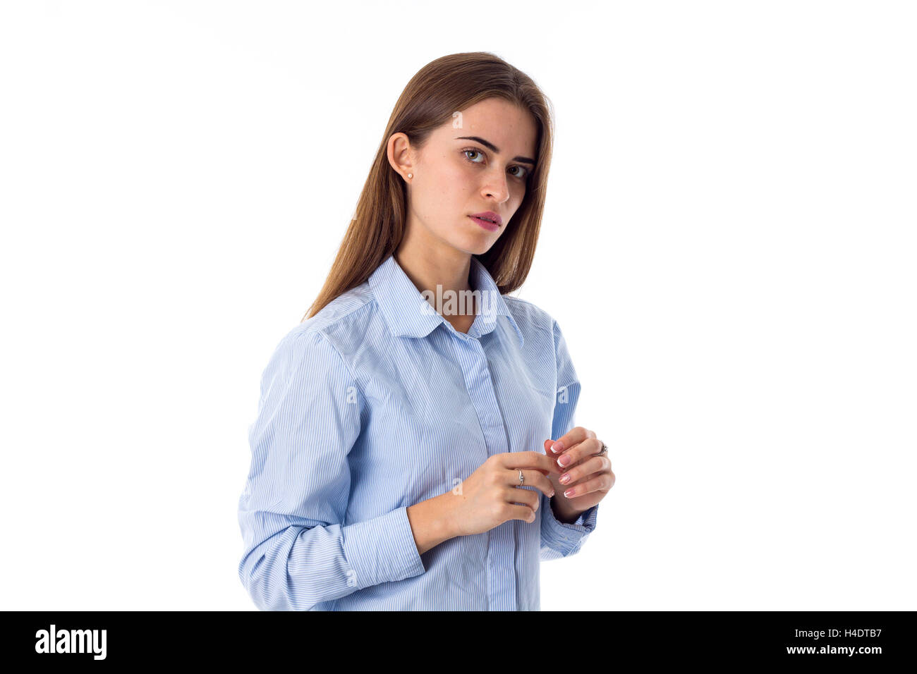 Jeune femme à la peur Banque D'Images