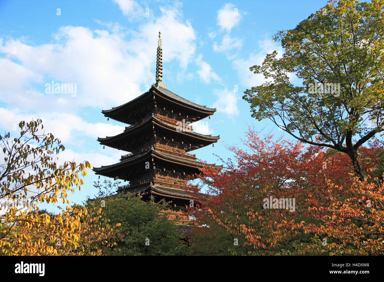 Le Japon, Kyoto, Pagoda Temple Toji, UNESCO World Heritage Banque D'Images
