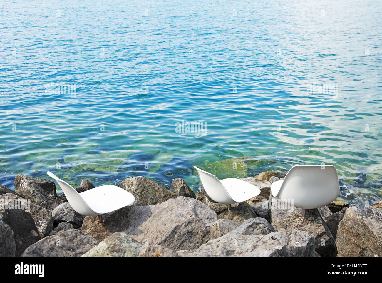 La Suisse, Canton de Vaud, Lac Léman, Genève saumure à Vevey Banque D'Images