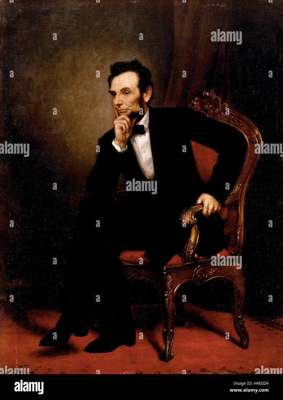 Abraham Lincoln. Portrait du 16e Président des Etats-Unis, Abraham Lincoln (1809-1865) par George Peter Alexander Healy, 1869 Banque D'Images