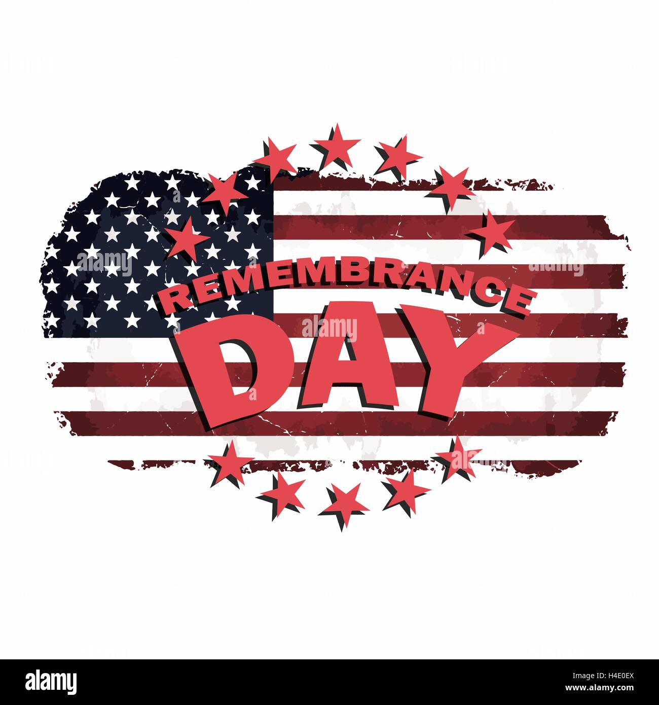 Us grunge style drapeau avec le jour du Souvenir texte vector illustration Illustration de Vecteur