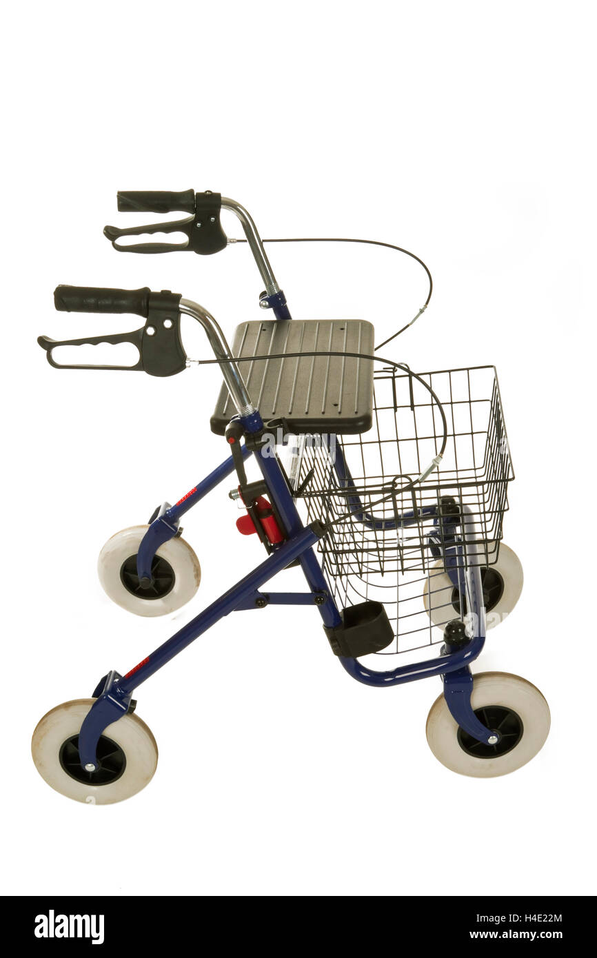 Déambulateur isolé sur fond blanc Banque D'Images