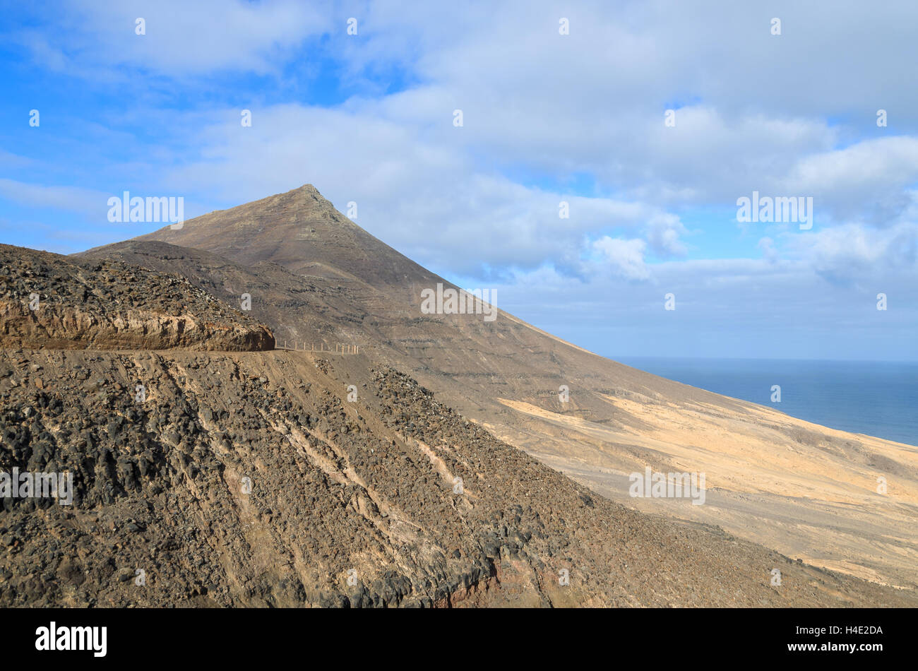 Paysage de montagne près de plage de Cofete, Fuerteventura, Îles Canaries, Espagne Banque D'Images