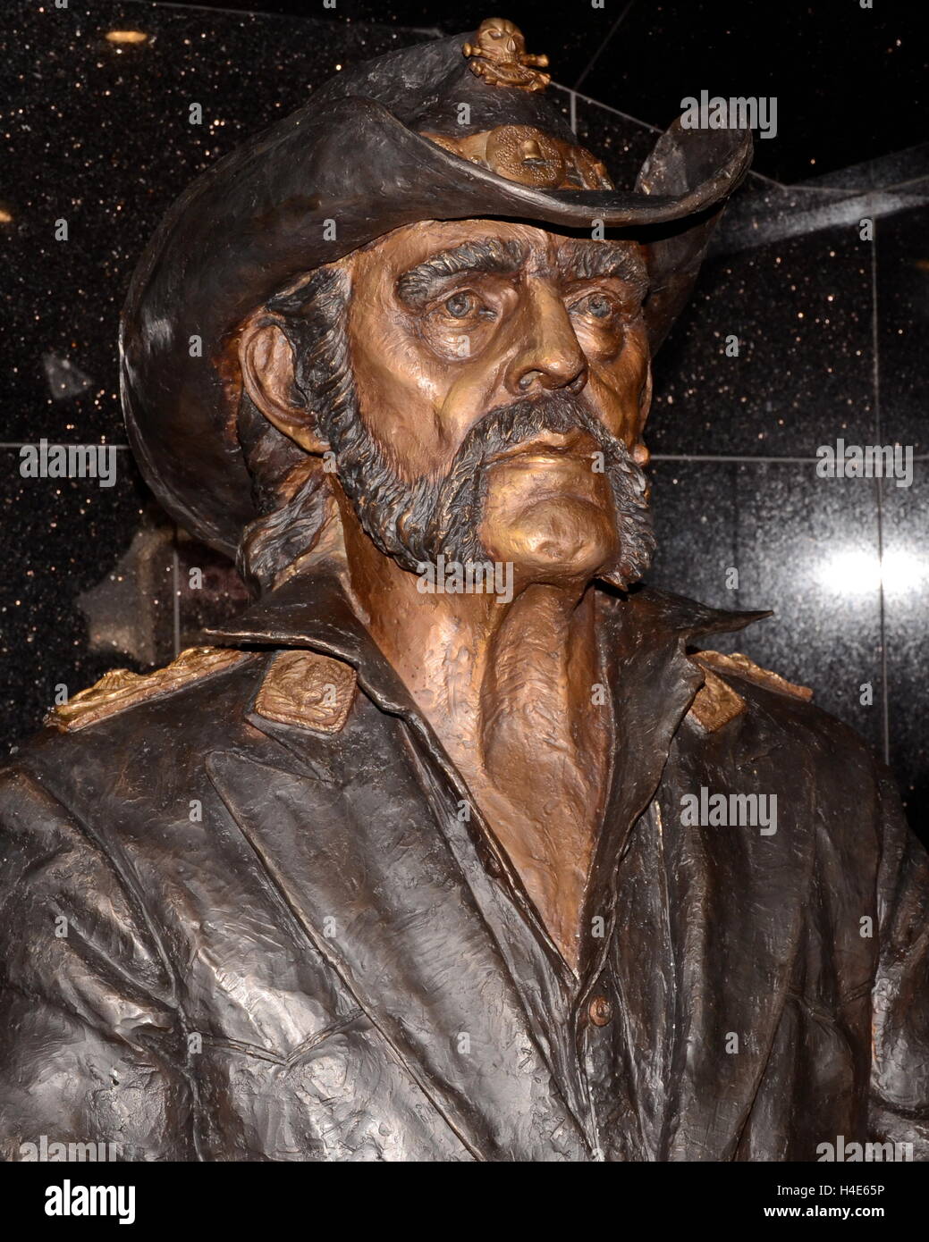 Lemmy Kilmister de Motorhead Memorial Statue dévoiler au Rainbow Bar and Grill, le 24 août 2016 le 24 août 2016. Banque D'Images