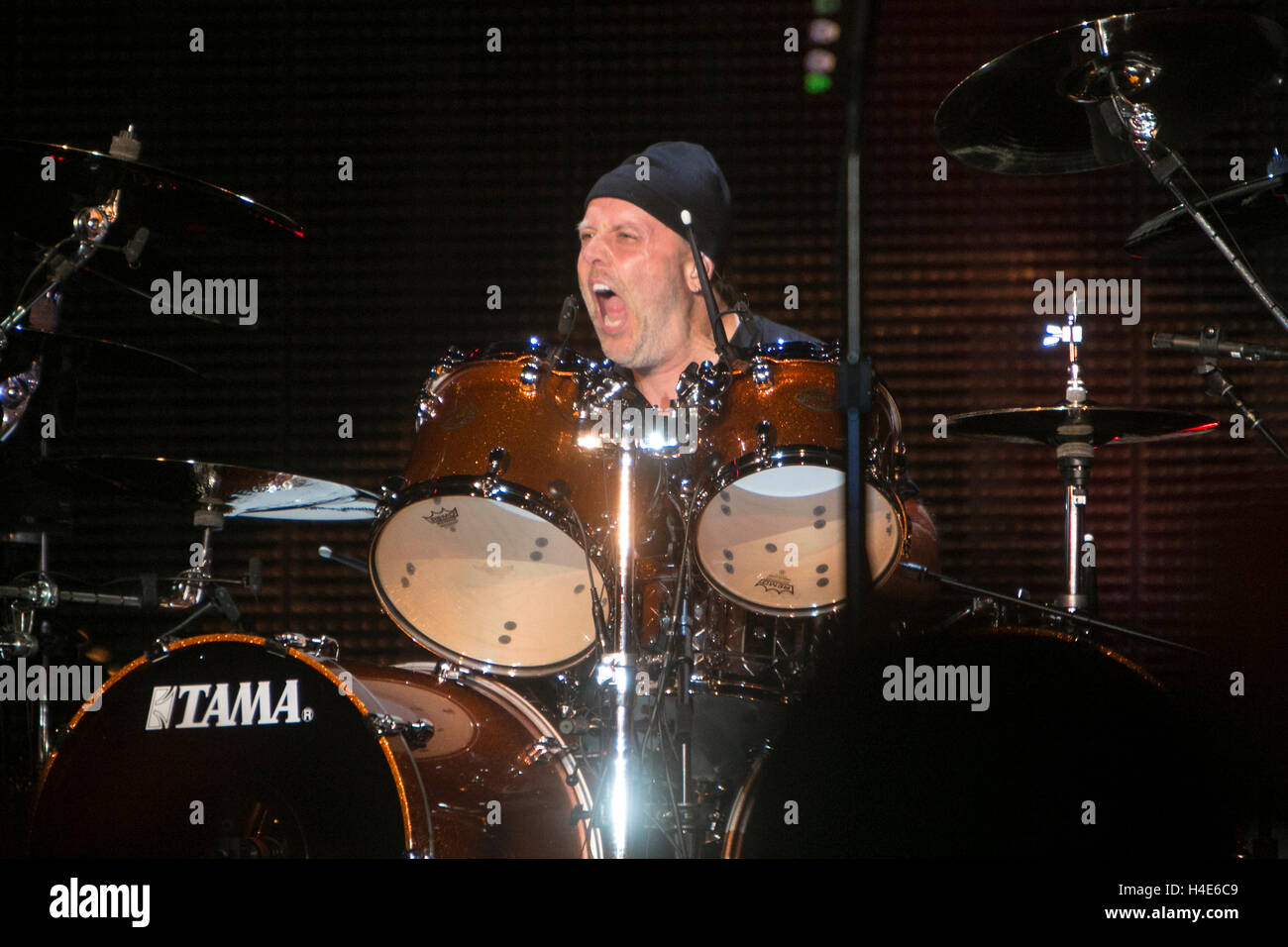 Lars Ulrich de Metallica joue le 20 août 2016 à la US Bank Satdium à Minneapolis, au Minnesota. Banque D'Images