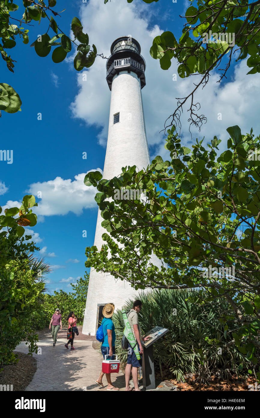 Floride, Miami, Key Biscayne, Bill Boggs Cape Florida State Park, Cape Florida Lighthouse Banque D'Images