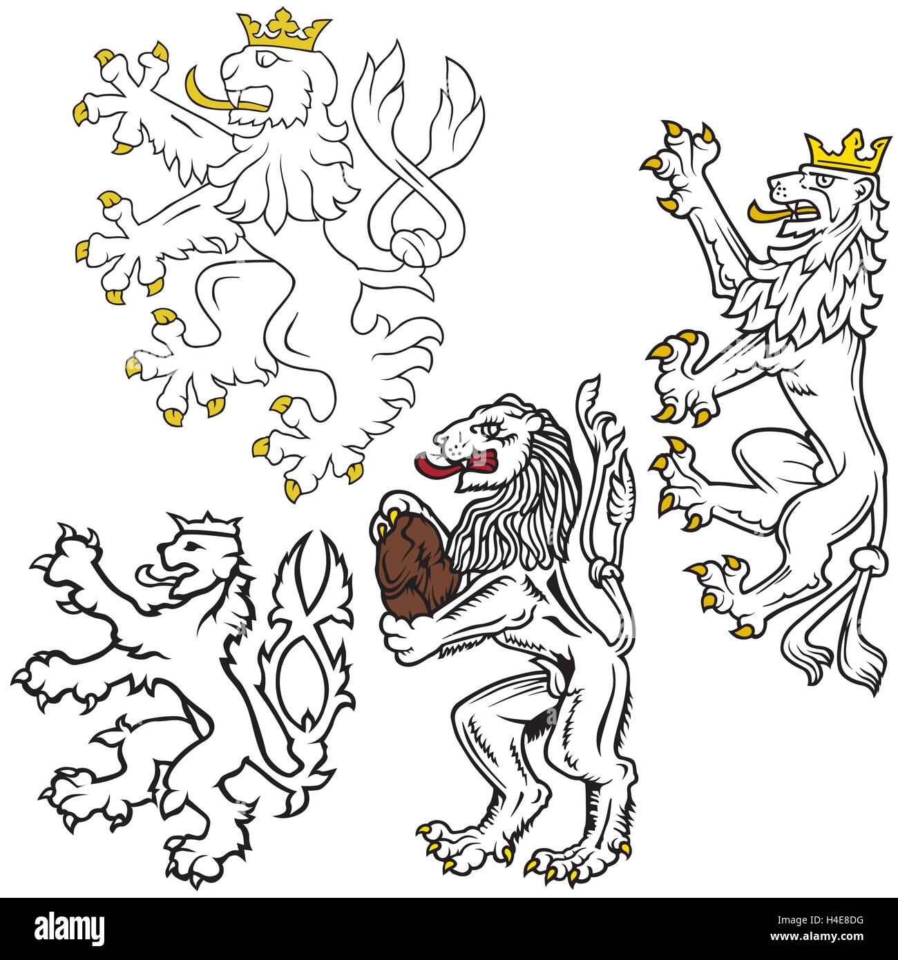 Lion héraldique Illustration de Vecteur