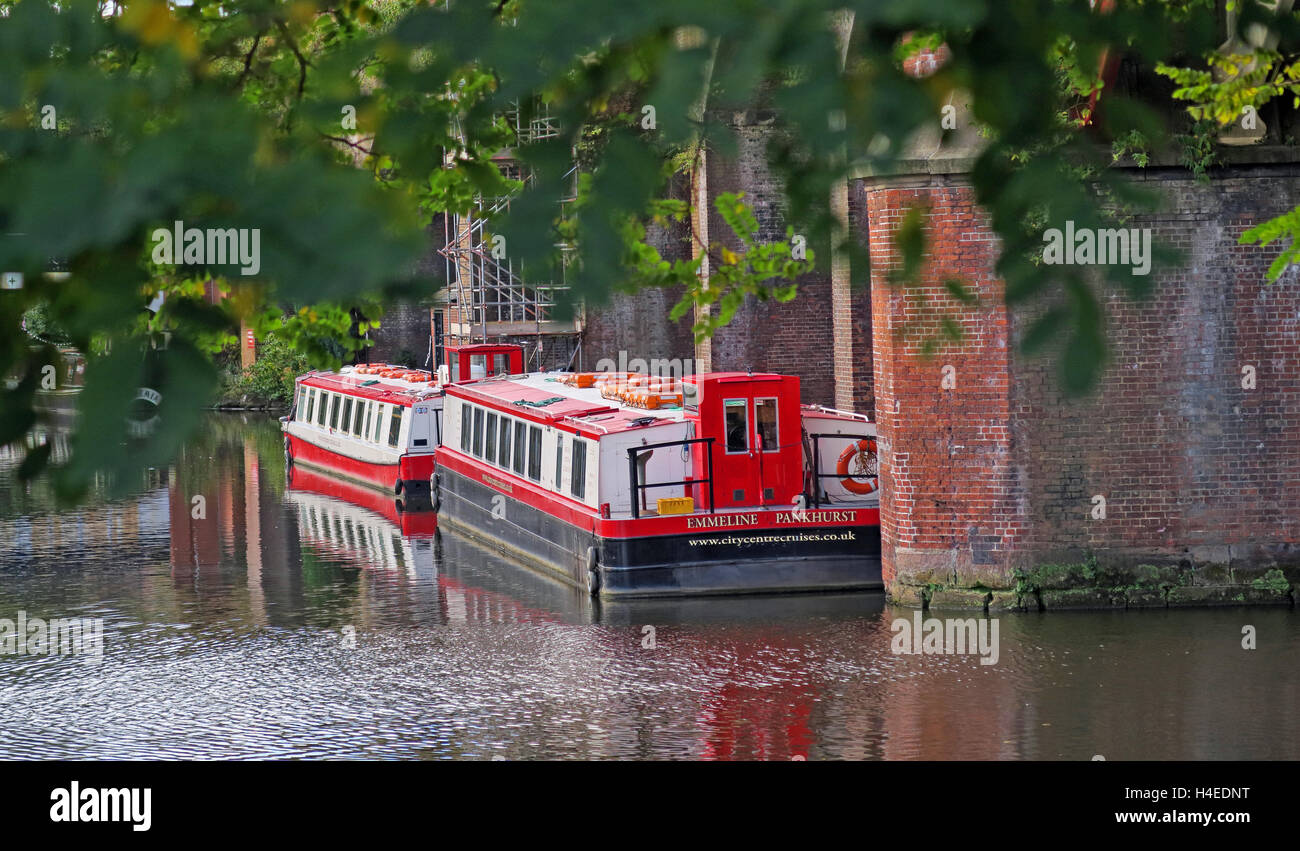 Emmeline Pankhurst, Barge Canal de Bridgewater, 874-6448, le Castlefield, Manchester, North West England, UK Banque D'Images