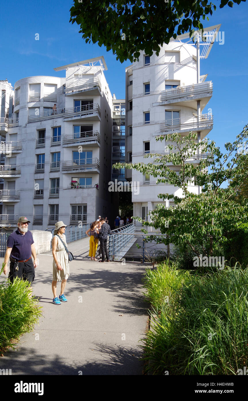 France Paris promenade plantée, jardin sur viaduc. Banque D'Images