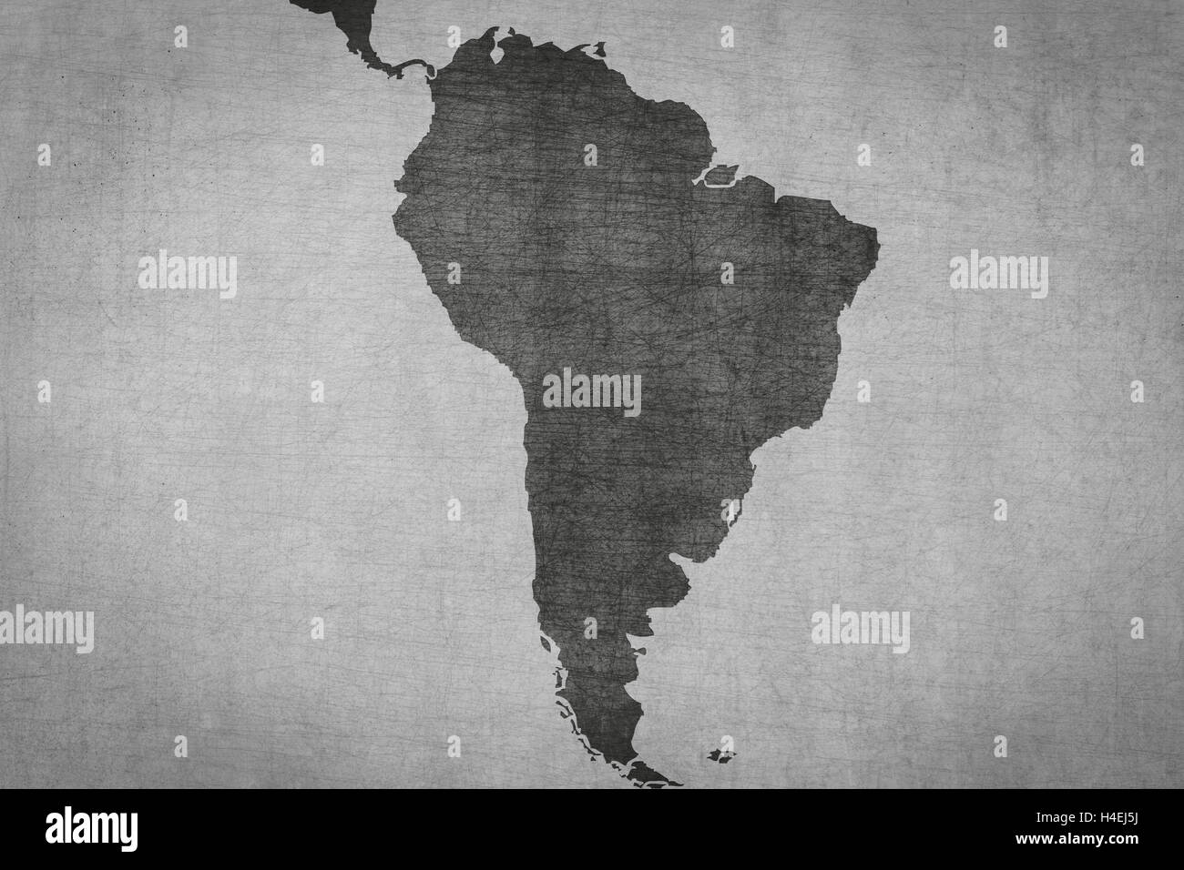 L'amérique du sud sur la carte vintage - texture grunge - Amérique Latine Banque D'Images