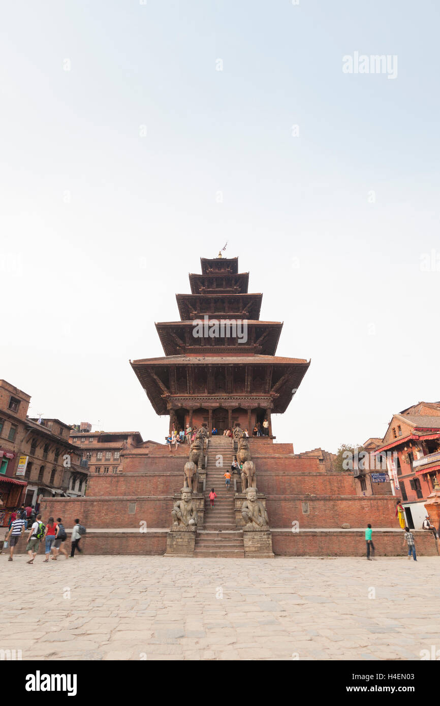 Temple de Nyatapola dans Taumahdi Tole, Bhaktapur, Népal Banque D'Images
