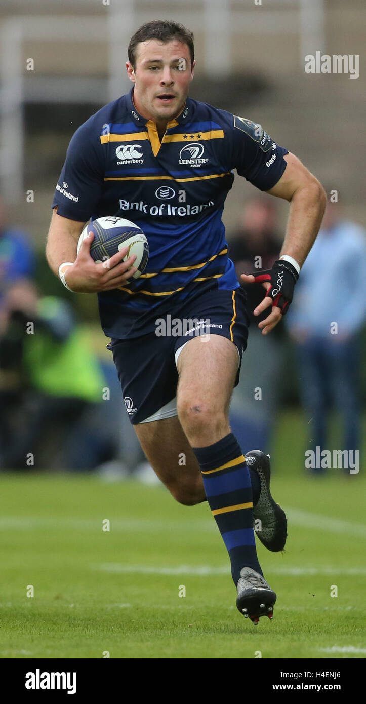 Robbie Henshaw, de Leinster, lors de la coupe des champions d'Europe, se dispute quatre matchs à la RDS Arena de Dublin.APPUYEZ SUR ASSOCIATION photo.Date de la photo: Samedi 15 octobre 2016.Voir PA Story RugbyU Leinster.Le crédit photo devrait se lire comme suit : Niall Carson/PA Wire Banque D'Images