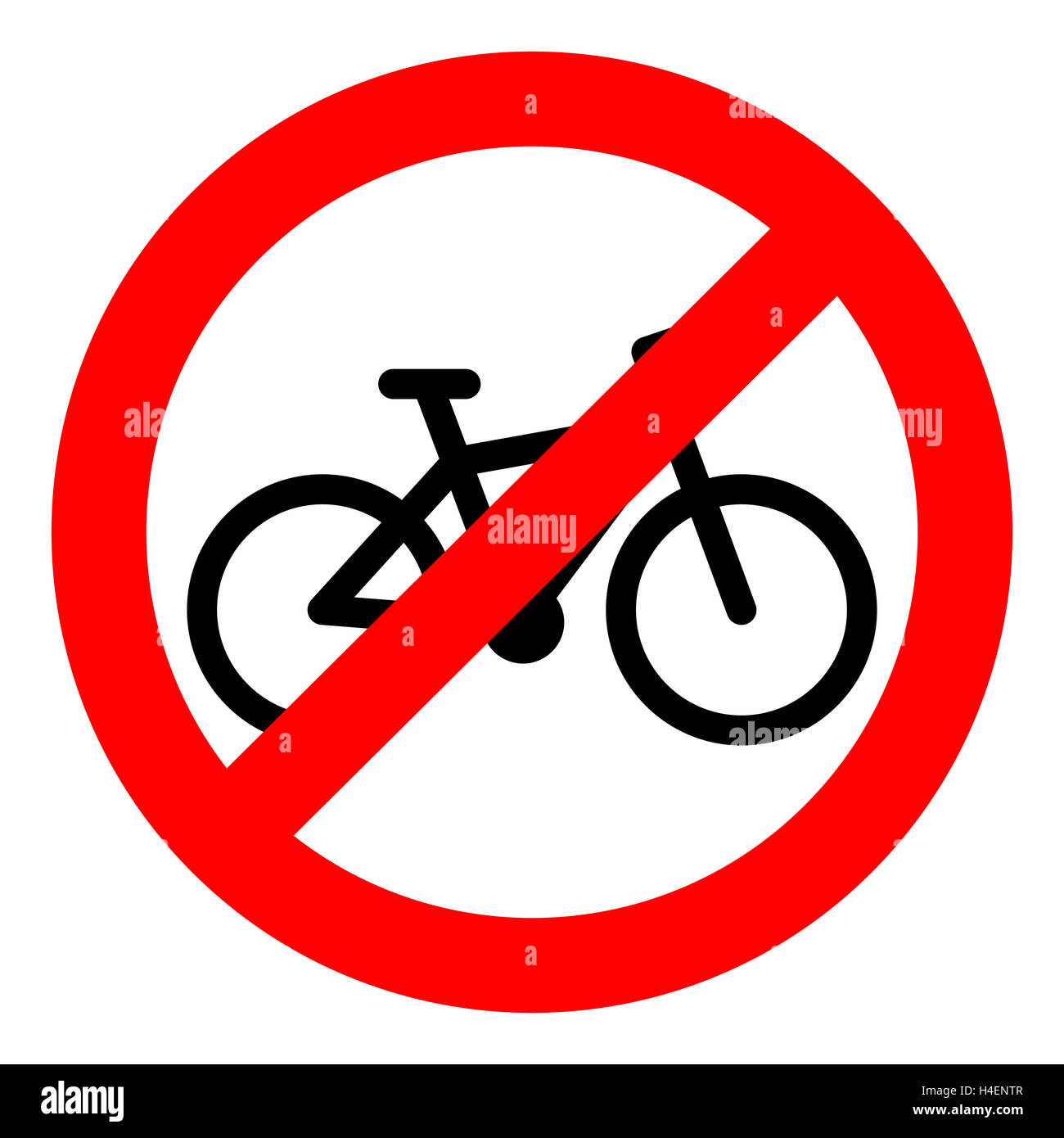 Interdiction de vélo signe. Vélo Vélo et isolés. Interdiction de bannière, arrêter et interdits, pas autorisé. Vector illustration Banque D'Images