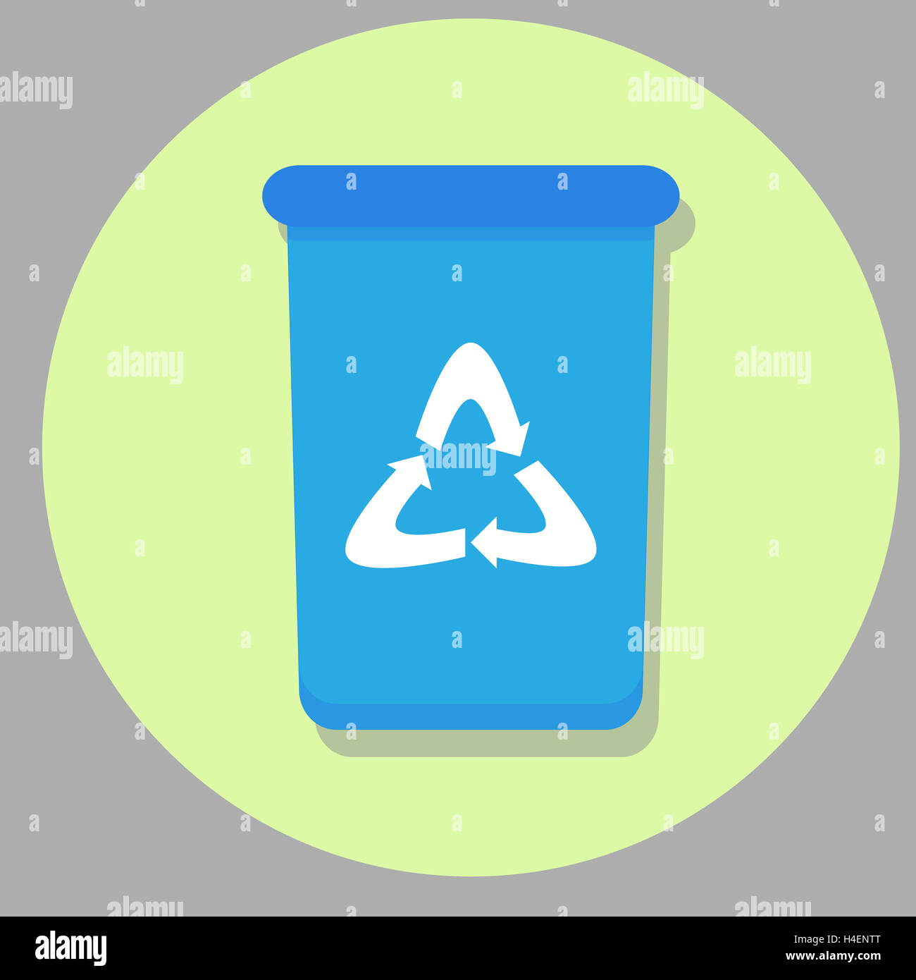 L'icône Corbeille à plat. Wheelie bin, recycler et poubelle, boîte poubelle. Vector illustration Banque D'Images
