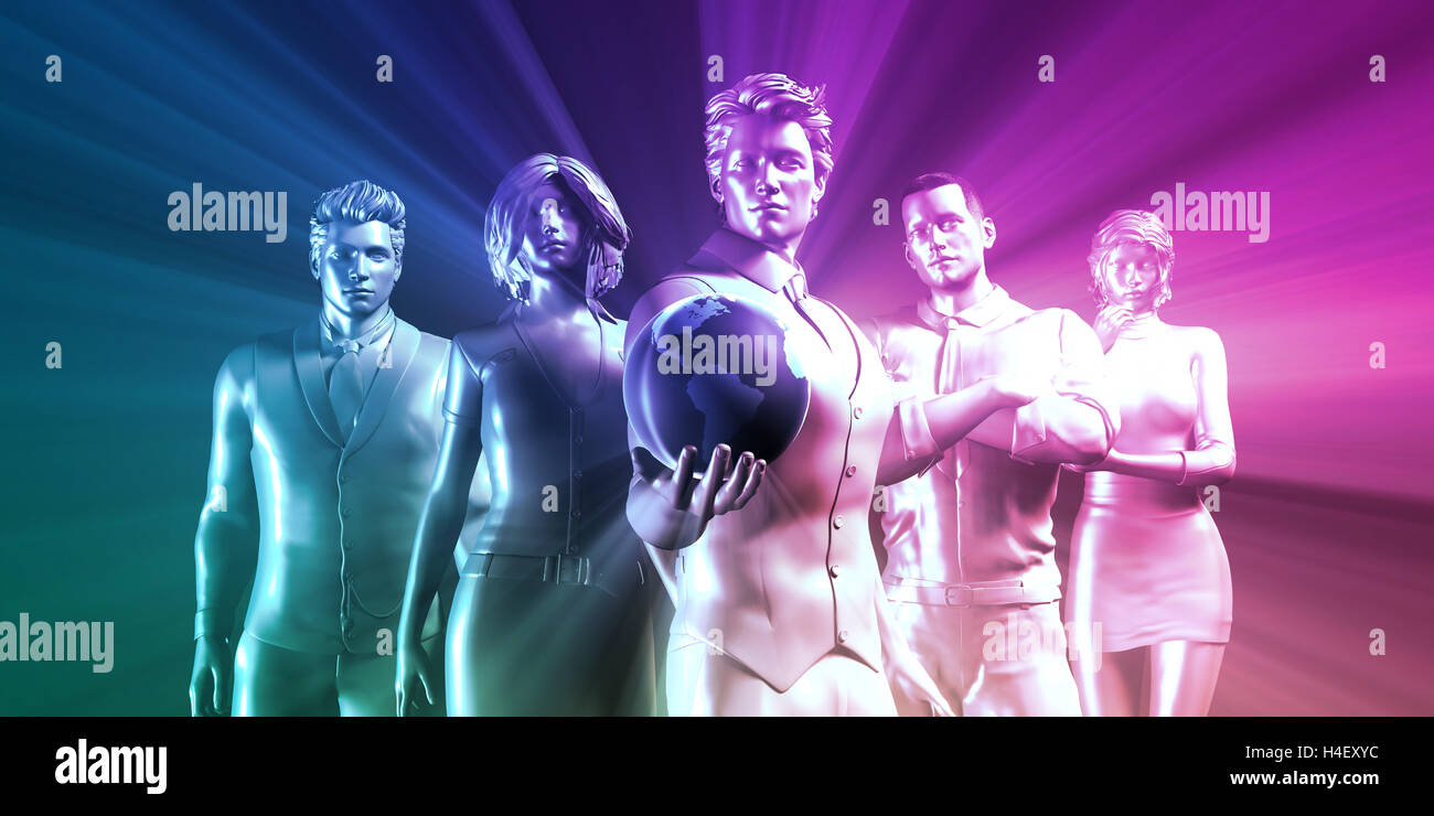 Relier les gens au moyen de la technologie comme un concept d'entreprise Banque D'Images