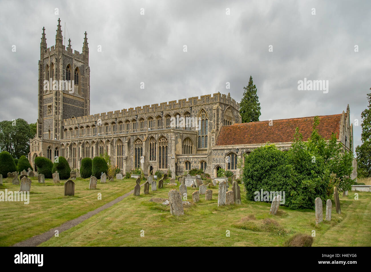 L'église Holy Trinity, Long Melford, Suffolk, Angleterre Banque D'Images