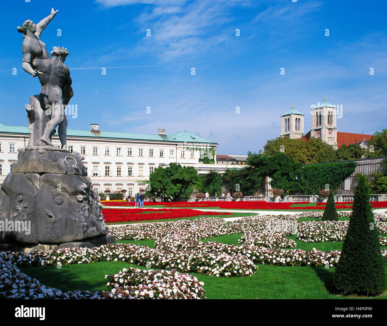 Les jardins du palais Mirabell, Salzbourg, Autriche Banque D'Images