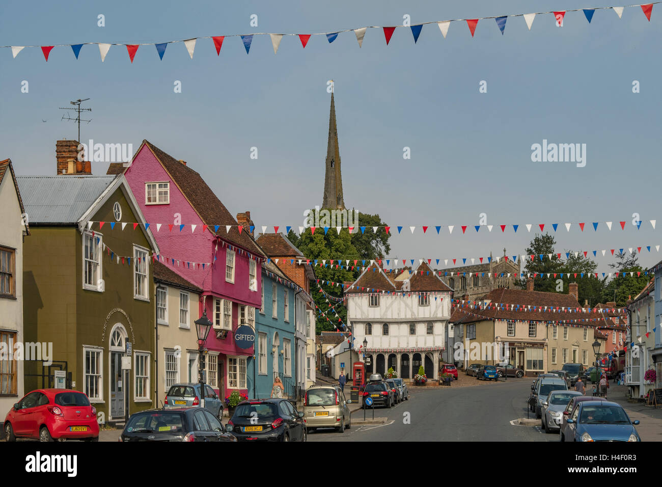 Rue principale de Thaxted, Essex, Angleterre Banque D'Images