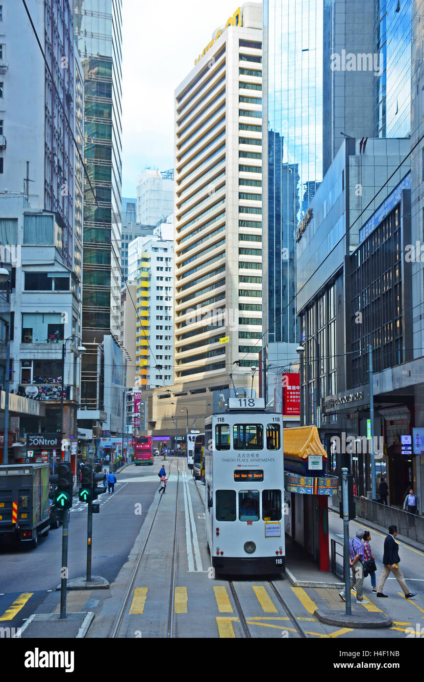Scène de rue de l'île Victoria Hong Kong Banque D'Images