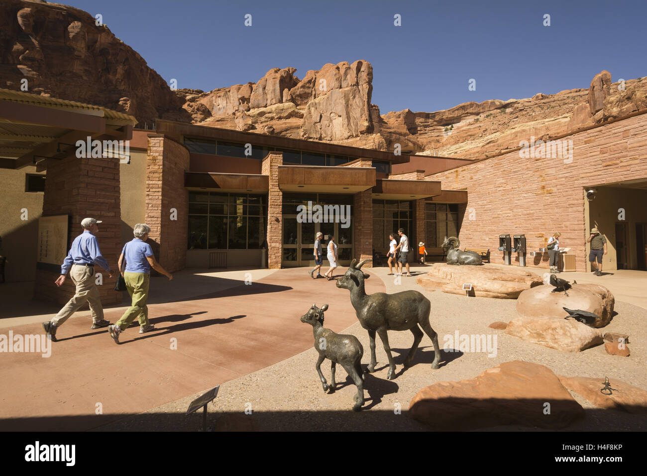 L'Utah, Arches National Park, Centre d'accueil Banque D'Images L'Utah, Arches National Park, Centre d'accueil Banque D'Images