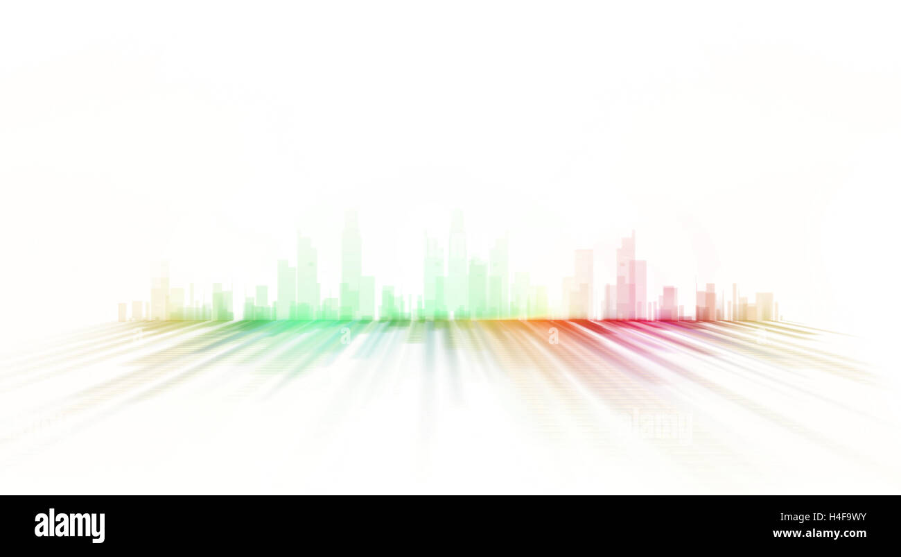 Ville illustration - Peinture conception graphique Banque D'Images