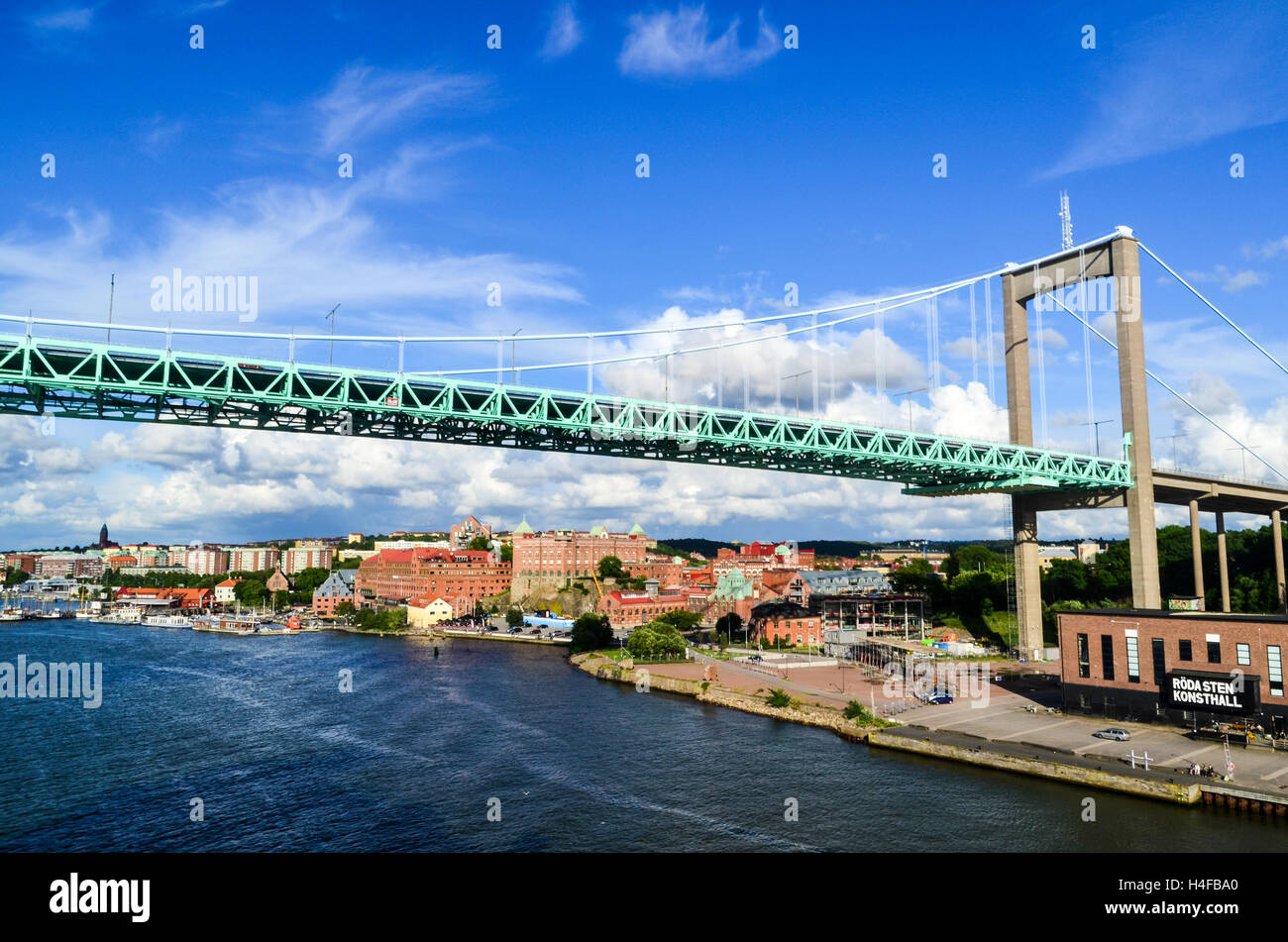 Pont Älvsborg et de la Ville de Goteborg/Göteborg, Suède Banque D'Images