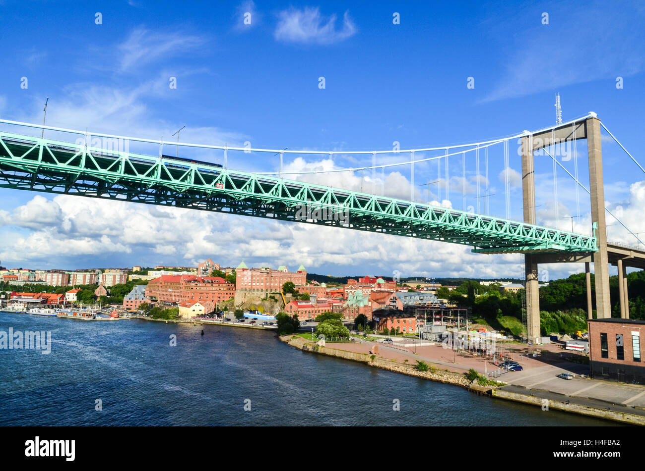 Pont Älvsborg et de la Ville de Goteborg/Göteborg, Suède Banque D'Images