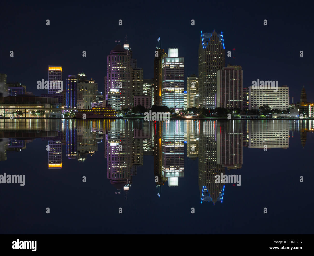 Le CENTRE-VILLE RIVIÈRE DETROIT DETROIT MICHIGAN USA Banque D'Images