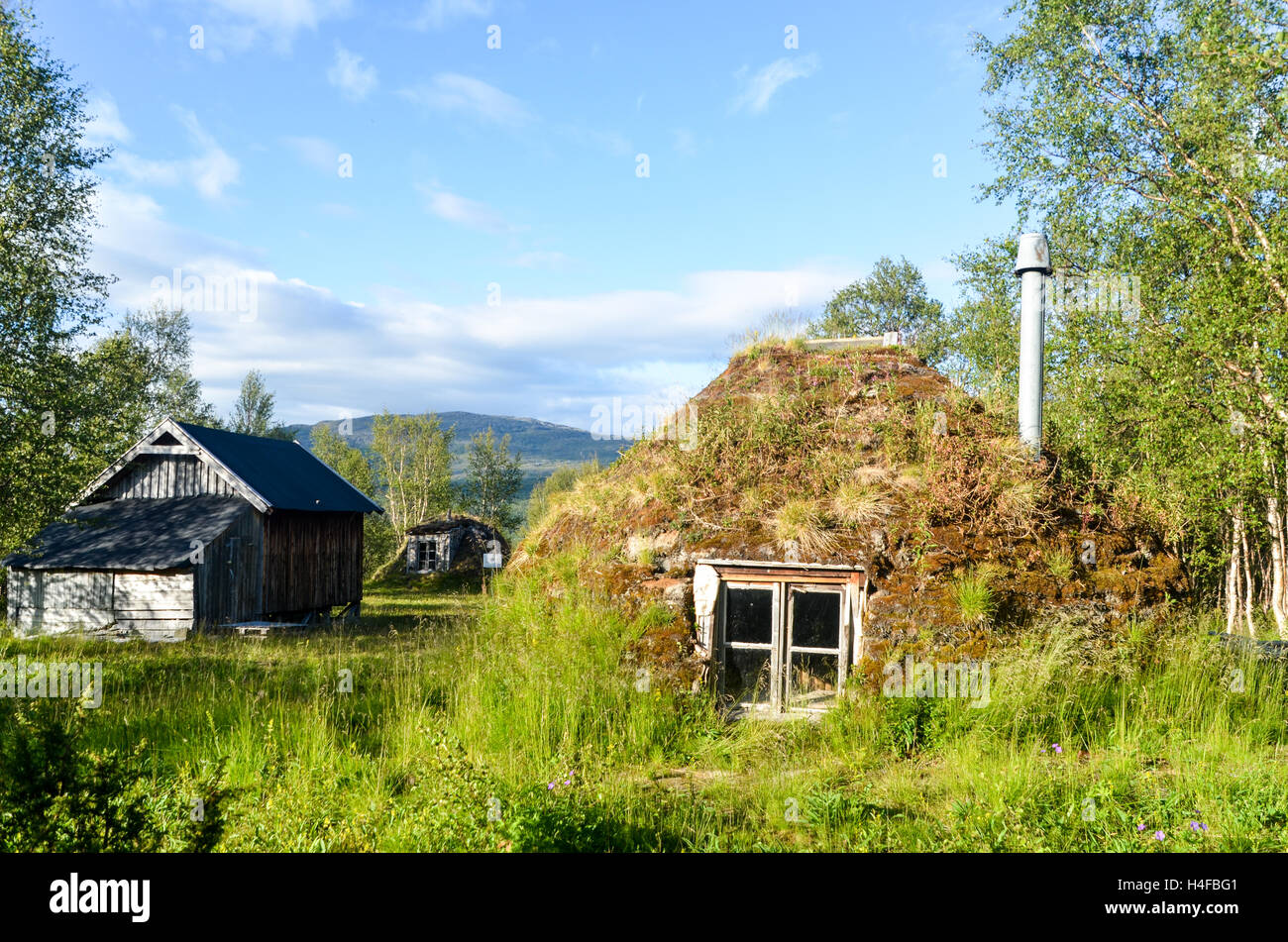 Gausjosjöns camp sami en Suède Banque D'Images