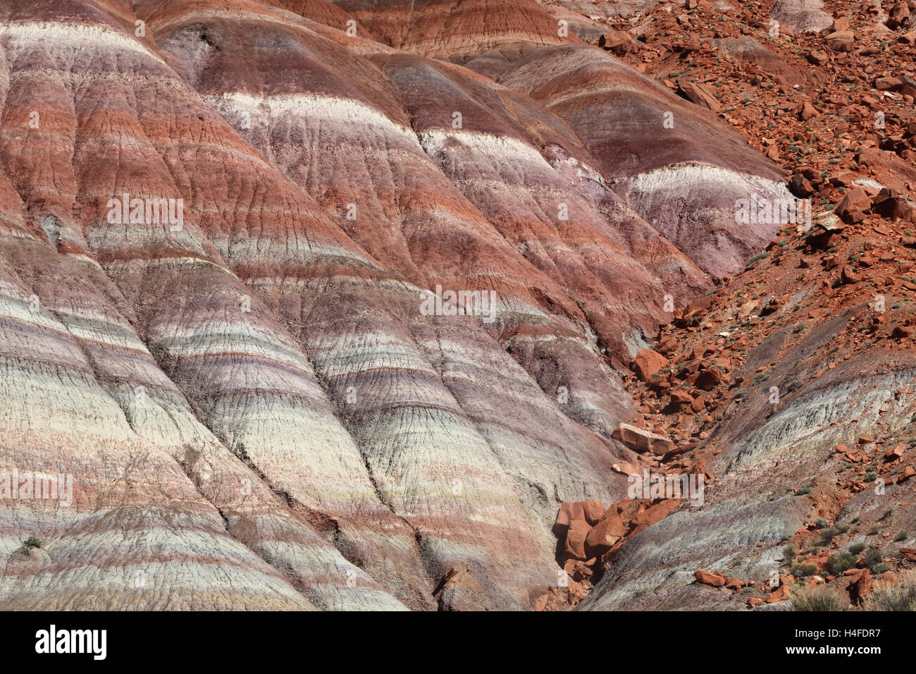 Les bandes colorées de roches sédimentaires d'appoint en grand escalier Escalante National Monument dans le sud de l'Utah. Banque D'Images