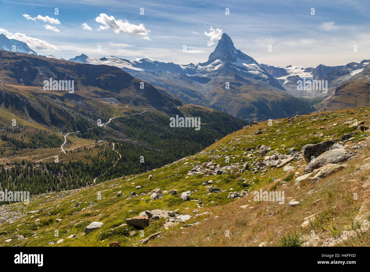 En face de la Matterhorn, Zermatt, Suisse. Banque D'Images