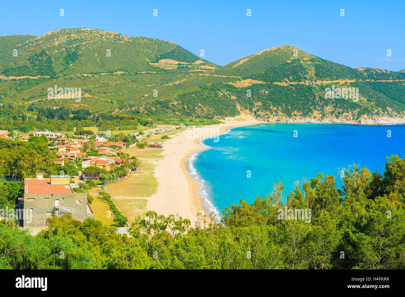 La belle plage de la baie et sur la côte de Sardaigne, île bear Porto Sa Ruxi, Sardaigne, île, Italie Banque D'Images