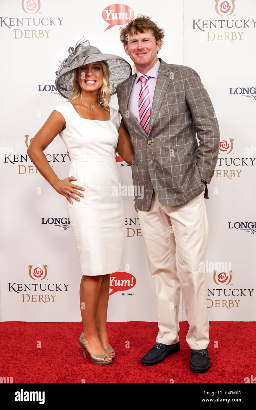 Brandt Snedeker, PGA golfeur et épouse Mardy Snedeker a apporté des sourires et de la joie dans le tapis rouge. Banque D'Images