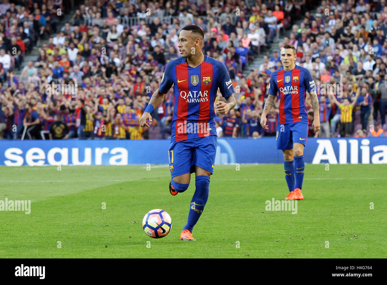 Camp Nou, Barcelona, Espagne. 15 Oct, 2016. La Liga Football. Barcelone contre Deportivo. Pauses Neymar avant avec l'Action © ball Plus Sport/Alamy Live News Banque D'Images