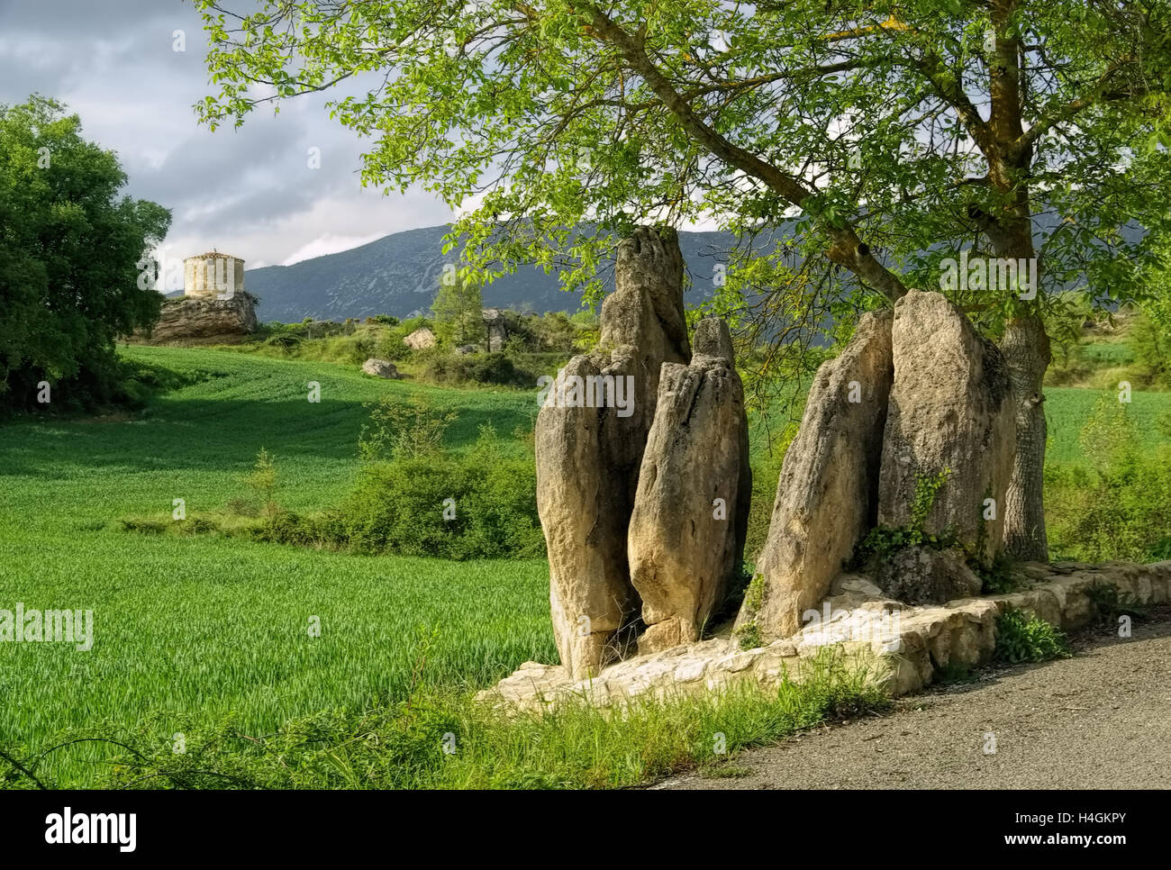 Mijaraluenga Menhir in Spanien Kastilien - Mijaraluenga, Menhir en Espagne, la Castille Banque D'Images
