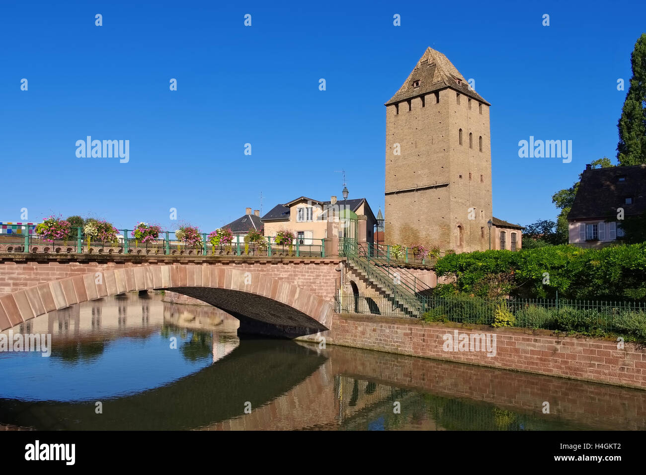 Gedeckte Bruecken dans Strassburg im Elsass - Ponts Couverts à Strasbourg, Alsace, France Banque D'Images