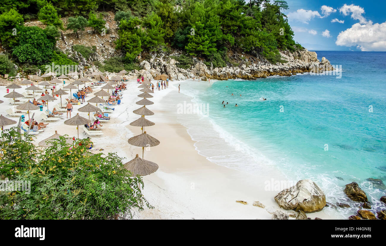 En Beach Plage Saliara Thassos Grèce Plage De Sable