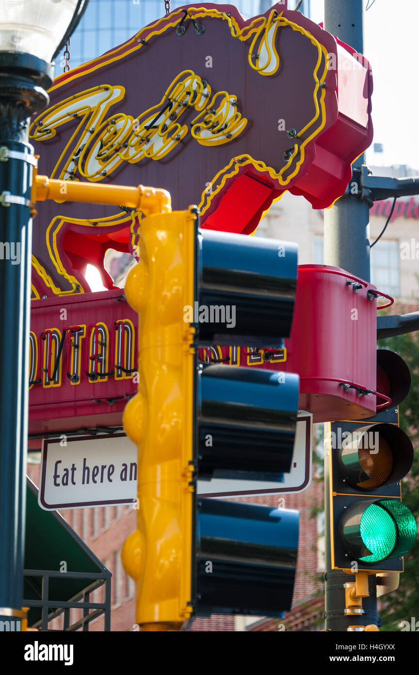 Ted's Montana Grill en centre-ville d'Atlanta (la chaîne de restaurants, siège de l'organisation, à Luckie Street et Ted Turner. Banque D'Images