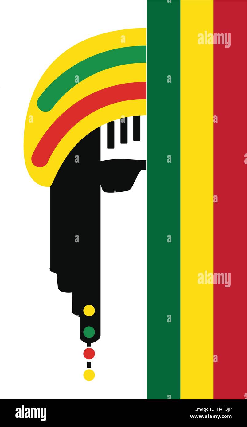 La culture reggae Concept Design. 10 AI pris en charge. Illustration de Vecteur