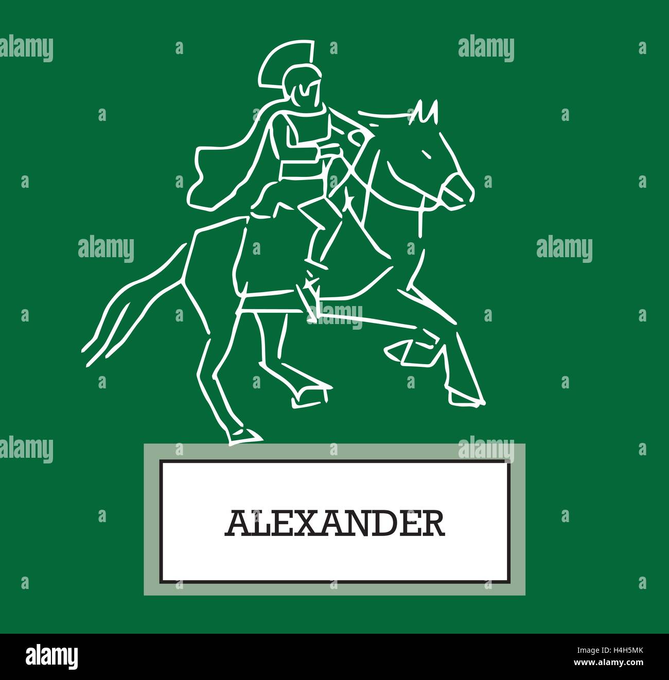 Illustration de Alexander, AI 8 pris en charge. Illustration de Vecteur
